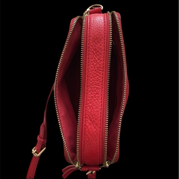 Fossil Sydney Two tone Red double zipper Crossbody Bag - Picture 3 of 13
